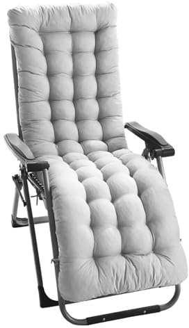 USOHJZ Deckchair Cushion Long Cushion Recliner Chair Cushion Replacement Thicken Cushion Long Chair Couch Seat Cushion Pads Garden Lounger Mat Outdoor Cushions For Chairs(Gray)
