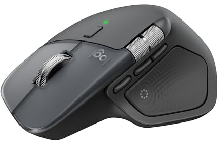 Logitech MX Master 4, Souris sans Fil Ergonomique avec Retour haptique performant avancé, défilement Ultra-Rapide, Charge USB-C, Bluetooth, Windows, macOS - Graphite