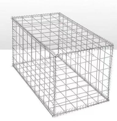 Cesto in gabbione in Acciaio zincato, Gabbie modulari in gabbione, Gabbie in Pietra per progetti di Giardinaggio, Costruzione Rapida e Facile, Argento (50x50x100 cm)