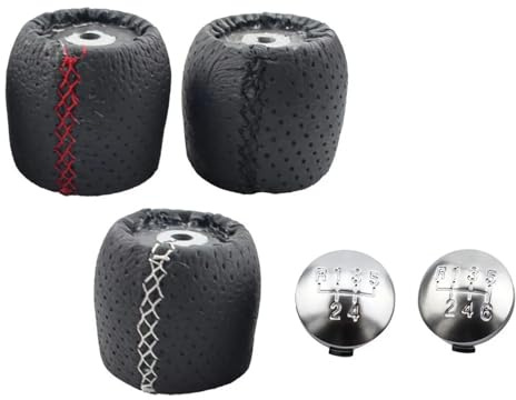 Generico Dado del pomello del cambio Pomello del cambio a 5 e 6 velocità per ALFA per ROMEO 159 BRERA SPIDER Leva con filettatura rossa, bianca nera riparazione(White Thread 6 speed)