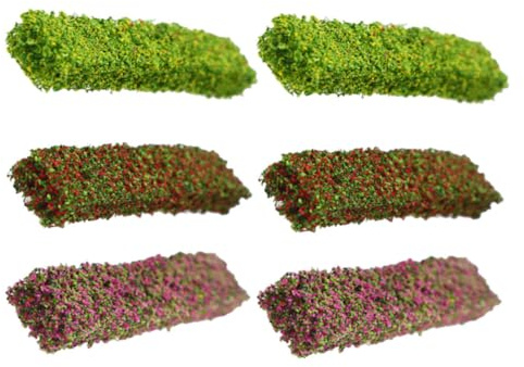 GARVALON Modelos De Arbustos Miniatura Estáticos Verdes Multicolor para Maquetas De Trenes, Bricolaje y Jardines En Escala 1:87, 6 Piezas para Decoración De Dioramas y Paisajes Realistas