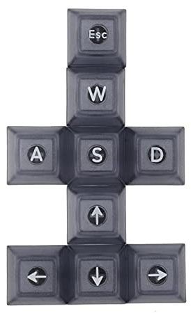 9 Tasten DSA 7, 42 mm ABS Tastenkappen mit Hintergrundbeleuchtung für WASD Richtung, ESC Tastenkappe, Hintergrundbeleuchtung, transparent, optionale Farben, personalisierte Tastenkappen, Wasd ESC
