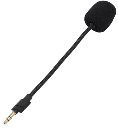 Rcniso Ersättningsmikrofon för Trådlöst Headset, Gamingheadset Mikrofon Vikbar Arm 3,5 Mm Jack Foam Cover Gaming Headset Kompatibilitet