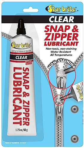 STAR BRITE Gleitmittel für Druckknöpfe und Reißverschlüsse - Klar, Fleckenfrei für Kleidung, Cabriodächer, Neoprenanzüge, Tauchanzüge, Ausrüstungstaschen, Kühltaschen, Bimini-Tops, Kissenbezüge & mehr