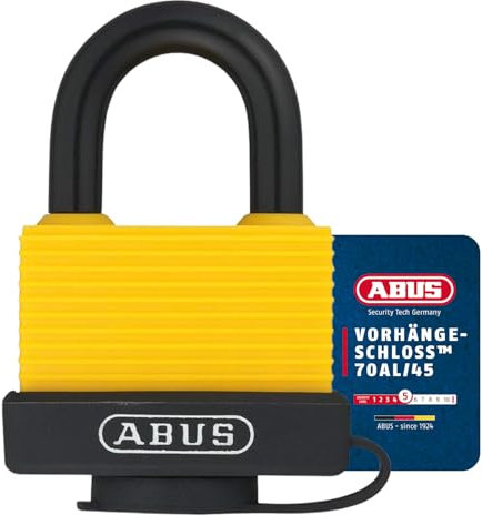 Abus 50265 - Candado intemperie (latón, 35 mm, moderno) color amarillo