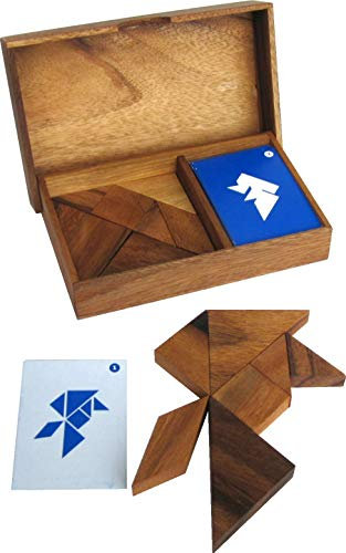 LOGOPLAY Tangram für 2 Spieler - Legespiel - Denkspiel - Knobelspiel - Geduldspiel - Logikspiel aus Holz