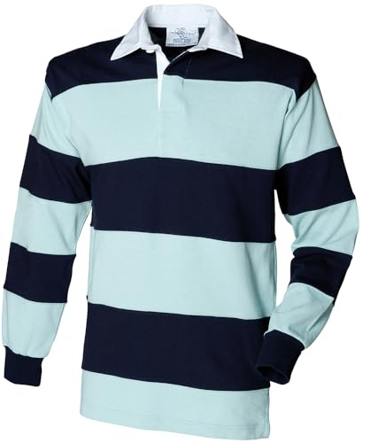 Front Row Men's Long Sleeve Sewn Stripe Rugby Shirt