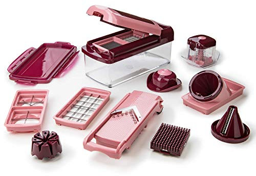 Genius Nicer Dicer Fusion Smart Set 16 Teile - Gemüseschneider & Spiralschneider zum Gemüse schneiden mit Twist, Slicer, Julietti aus TV-Werbung - Ideal als Chopper Gemüsehobel