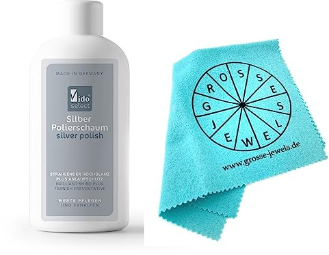 SILBO Silber Polierschaum - Strahlender Hochglanz plus Anlaufschutz (1x Schaum & 1x Tuch)