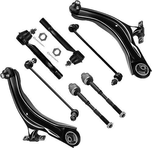 SCITOO 8pcs Front Suspension Kit Lower Control Arm with Ball Joints Outer Inner Tie Rod Ends Sway Bar Links for 2008-2013 for Nissan Rogue 2014-2015 for Nissan Rogue Select