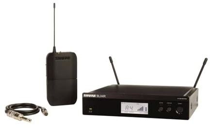 Shure BLX14R UHF Wireless System - Perfect for Guitar and Bass with 1/4 Jack - 14-Hour Battery Life, 300 ft Range | Includes 1/4 Jack Instrument Cable & Single Channel Rack Mount Receiver | J11 Band