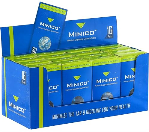 Minico Filtros para Cigarrillos 8 mm – 480 uds, Micro Filtros para Cigarrillos Regular & King Size, compatibles con Papel de Fumar, Máquinas de Liar, Tubos & Sujetadores | Micro Filtros Para Cigarrillos Regular Y King Size, Compatibles Con Papel De Fumar, 480 Unidades