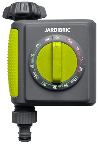 Jardibric - Programmateur d'Arrosage pour Jardin et Terrasse, ou de Brumisation, Durée réglable de 5 Secondes à 60 Minutes, Fréquence de 30 Secondes à 24 Heures