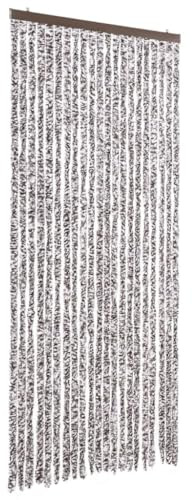 vidaXL Insektenschutz Vorhang Flauschvorhang Plüschvorhang Türvorhang Fadenvorhang Fliegenschutz Wohnwagen Camping Braun Beige 90x200cm Chenille