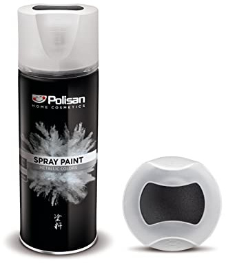 Polisan Spray Paint | Metallic Black | Perfect for Radiator, Plastic, Fabric, Metal, Wood, Bike, Marking | 400ml | Single Pack