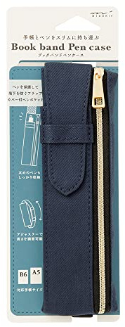 ミドリ(MIDORI） Midori 41823006 Stifteetui Book Band Pen Case Navy Blue A für B6 - A5