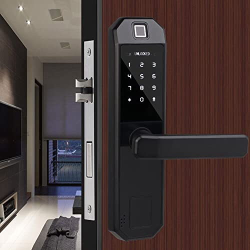 Elektronischer Fingerabdrucksperre Fingerabdruck Digitales Türschloss Intelligentes Biometrische Fingerprint Lock Passwort Türschloss Schwarz