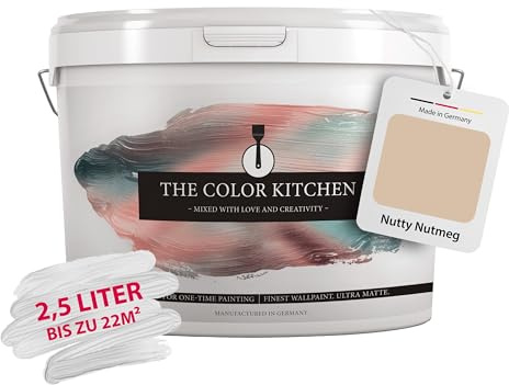 Livingwalls THE COLOR KITCHEN universelle Wandfarbe - Malerfarbe für Wohnräume und Arbeitszimmer - matte Innenfarbe in Beige - 2,5l Deckfarbe in TCK6009