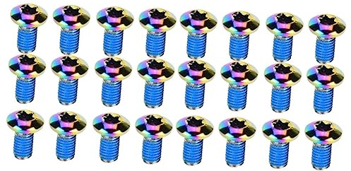 Toddmomy 12pcs Titanium Steel Brake Pad Screws Colors Bike Brake Fasteners for Front Rear Disc Bicycles