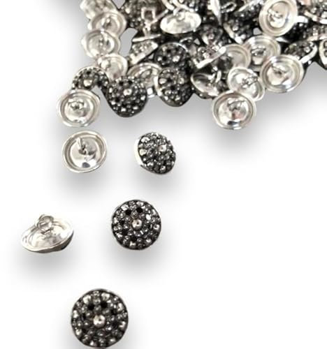 10 Stück süsse kleine Dirndlknöpfe 12mm Tracht Dirndl gewölbt Ösenknopf Metall Metallknöpfe gold oder silber (altsilberfarben)