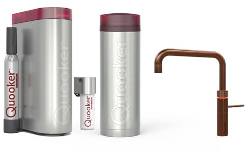 Quooker mit Reservoire PRO3 und CUBE kochend Wasserhahn (Fusion Square, Kupfer Rosé)
