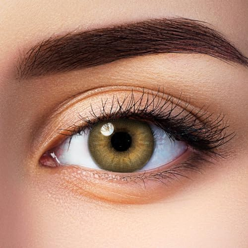 Aricona Farbige Kontaktlinsen mit Stärke, Honig-Braun, -0,50 Dioptrien, Brillante Augenfarbe & klare Sicht mit den natürlichen Farblinsen für Brillenträger mit Premium Hydrogel