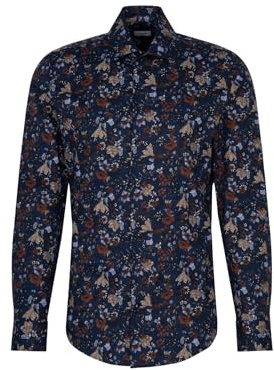 Silkesdekal herr business skjorta – slim fit – lätt att stryka – Kent krage – långärmad – 100% bomull, BRUN, 40 SE