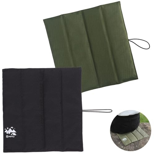 2er Set Sitzkissen Outdoor Faltbar Schutz Vor KäLte NäSseschmutz Outdoor Sitzkissen FüR Garten Camping Picknick Hiking Am Meer Hunting（Schwarz, GrüN）