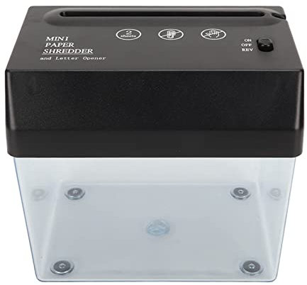KIMISS USB-Aktenvernichter, Elektrische Tragbare Papierschneidemaschine mit Transparentem Abfallkorb, Batteriebetrieben mit Brieföffner für Büro und Zuhause
