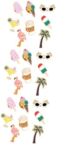 DEARMAMY 24stücke Teiliges Hawaii-themen Broschen Flamingo Kokosnussbaum Und Eiscreme Bunte Anstecknadeln Für Frauen Als Modisches Accessoire Für Partys Und Alltag