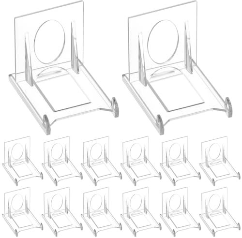 FOCCTS 24 PCS Support de Présentation Réglable Transparent Supports de Plaque Affichage en Plastique Chevalets Transparents Présentoir de Livre pour Menu, publicité, Assiette, Photo