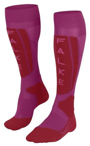 FALKE Damen Skisocken SK5 Expert W Kh Seide Funktionsmaterial warm dünn 1 Paar, Lila Lipstick Pink 8528 Trend, 37-38