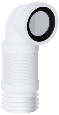 PlumbEZ Conector flexible de tubo de residuos de inodoro doblado de 4 pulgadas (90 mm/110 mm) con estabilidad reforzada de alambre, conector flexible de 90 grados, se adapta a entrada de 90 a 107 mm