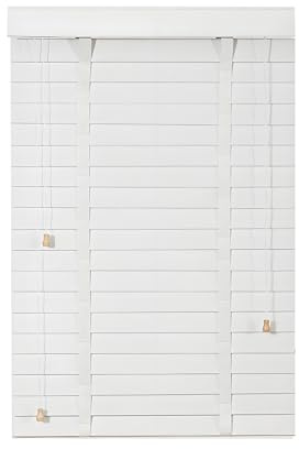 Indoor Wooden Blind Faux Wood Blinds for indoor windows Cordless window Shades Wide 36 40 48 56 64 66 70 inch Blackout Venetian blinds Dark brown(White)