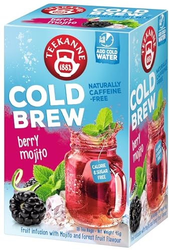 Teekanne Berry Mojito Cold Brew Tea Infusion Ice Cool Sensations All Natural Real Fruit with Herbals Forest Fruit Blackberries Lime Rosehip Mint Hibiscus