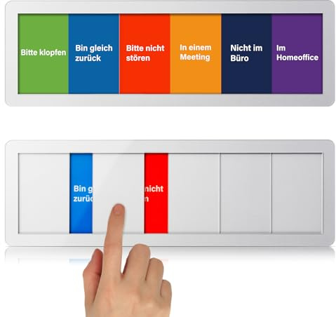Büro Türschild-6 Optionen Bitte Nicht Stören,In Einem Meeting,Nicht Im Büro,Im Homeoffice,Bin Gleich Zurück,Bitte Klopfen-Schilder Mit Schiebefunktion