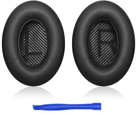 Skythrive Ersatz Ohrpolster für Bose QuietComfort 35 (QC35), Kompatibel mit Over-Ear Kopfhörern für QuietComfort 35 II / QC35 / QC25 / QC2 / QC15 / Ae2 / Ae2i / Ae2w / SoundTrue/SoundLink (Schwarz)