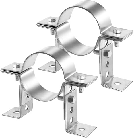 2 Pack 3 Inch Pipe Chimney Adjustable Wall Strap Pipe Bracket Clamp Pipe Strap