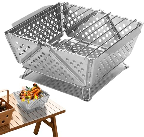 Barbecue | Fumoir Inoxydable | Grill Portable et Pliable pour Cuisine Maison, Camping, Plage, Pique-nique, Jardin, Voyage et Bateau