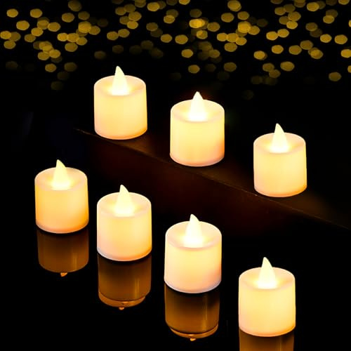 flintronic 30 Velas Led Pequeñas, Velas Led de Té Velas Eléctricas con Baterías para San Valentín, Cumpleaños, Fiestas, Navidad, Bodas Decoración, Blanco Cálido [Clase de eficiencia energética A]