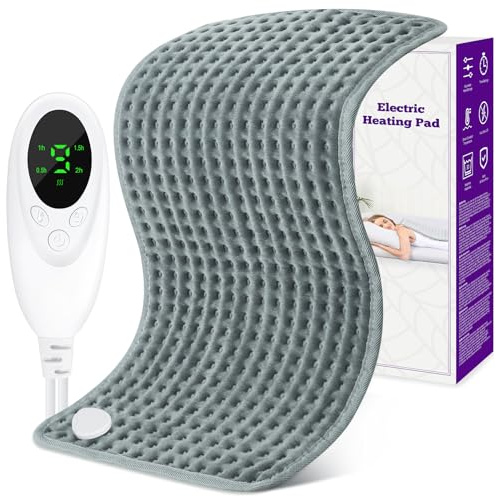 Electric Heat Pad Heating Pad for Back Pain Relief, Fast Heated Pad Electric Small Heated Blanket with 9 Heat and 4 Timer Settings, Heated Mattress Pad Auto Shut Off and Machine Washable, 30 x 60 cm