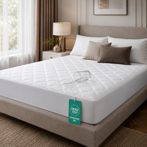 Quilted Waterproof Mattress Protector | Soft Breathable Fitted Mattress Cover | Noiseless Bed Protector | 40cm Extra Deep Fit (Single 90 × 190 cm)