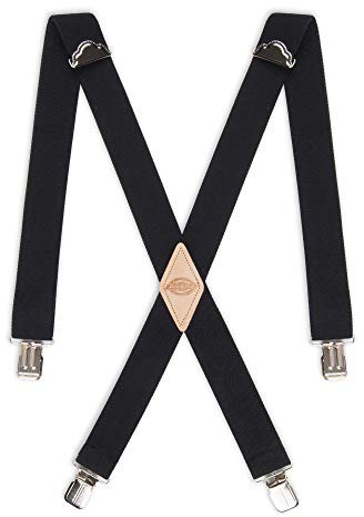 Dickies Herren-Straps, 3,8 cm, robust, gerader Clip, verstellbarer X-Rücken, Schwarz, Einheitsgröße
