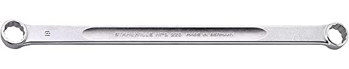 Stahlwille 41431620 220a Double Ended Ring Wrench, 1/4 x 5/16, Extra Long, 15 Degree Angled, High-Performance Steel, Chrome-plated, AS Drive Profile, Made in Germany