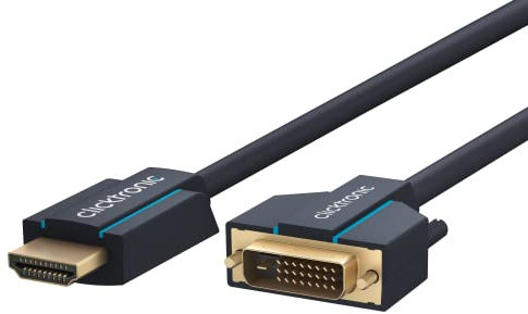 Clicktronic 70341 Cavo Adattatore HDMI/DVI, 2 m Lunghezza del Cavo