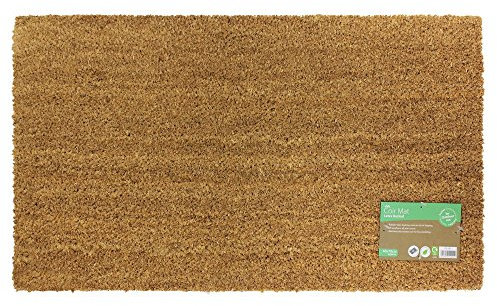 JVL Manor Plain Natural Coir Latex Backed Door Mat, Plastic/Vinyl, Random Color, 40 x 70 cm