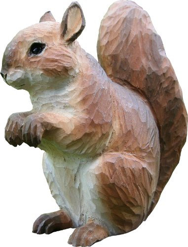 Wildlife Garden Dekofigur Holzfigur - Eichhörnchen - Handgeschnitzt