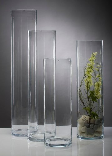 Sandra Rich Glasvase Vase Glas Blumenvase Bodenvase Zylinder groß 120 cm