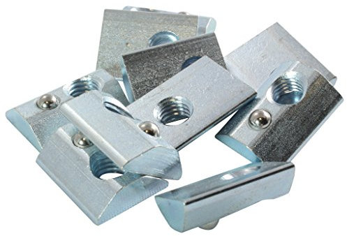 100x Nutenstein 8 St M8 schwer Nut 8 - Typ I - M6 ohne Steg, Federkugel, Stahl