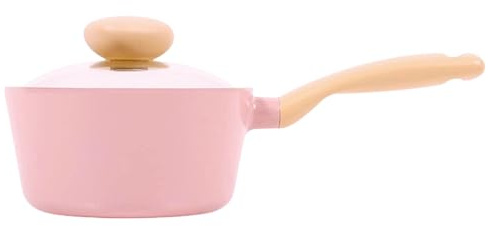 Neoflam Retro 1.5QT Ceramic Nonstick Saucepan w/Glass Lid, Pink